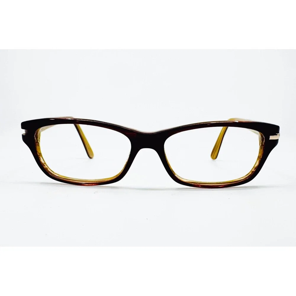 Club Monaco Eyeglasses Womens Brown Gold Rectangle CM6001 51-15-140